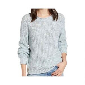 Faherty Light Blue Crew Neck Sweater